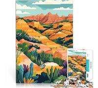 1000 Piece Jigsaw Puzzle for Adults Desert Canyon Landscape Spring Illustration Lernspiele Lustiges Geschenk75x50cm