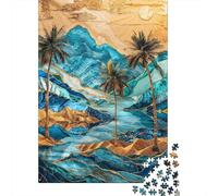 1000-Piece Jigsaw Puzzle for Adults, Desert Oasis Kintsugi Art, 38x26cm/1000pcs, Indoor Puzzle Activity, Quiet Evening Leisure And Time at Home