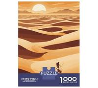 1000 Piece Jigsaw Puzzle for Adults, Desert Trek Artwork, Mindfulness Activity, Winter Indoor Entertainment, Precision Cut Pieces, 52x38cm/1000pcs