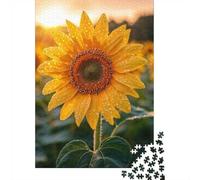 1000-Piece Jigsaw Puzzle for Adults, Dewy Sunflower at Sunset, 70x50cm/1000pcs, Relaxing Winter Hobby, Home Relaxation And Cold-Weather Weekends