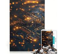 1000 Piece Jigsaw Puzzle for Adults Digital Circuitry Glow Brain Teaser Game Home Art Decor Unique Gifts for Birthday And Christmas 50x75cm