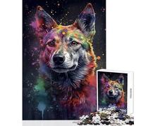 1000 Piece Jigsaw Puzzle for Adults Dingo Dog Painting Fun Interactive Family Experience Wonderful Holiday Giftsing Choice (38x52cm)