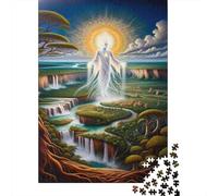 1000-Piece Jigsaw Puzzle for Adults, Divine Light Painting Artwork, 70x50cm/1000pcs, A Calm After-work Activity; White Cardboard for Steady Handling