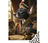 1000 Piece Jigsaw Puzzle for Adults, Dog Napoleon Military Uniform