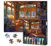 1000 Piece Jigsaw Puzzle for Adults Dog Relaxing on Sunlit Rug Cozy Home Interior Scene Comforting Animal Art Challenging Paper Puzzle for Game Nights50.5x70.5cm