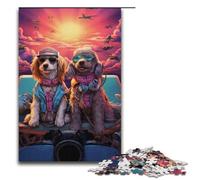 1000 Piece Jigsaw Puzzle for Adults Dog Sitting in Front of An Airplane Puzzle GamePerfect Decoration for Teens Age 14 Years Up 1000 PCS(38x26cm)
