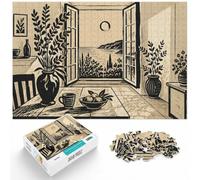 1000 Piece Jigsaw Puzzle for Adults, Dolce far niente Window with plants