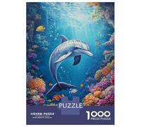 1000 Piece Jigsaw Puzzle for Adults Dolphin in Coral Reef Teenager Puzzles Relaxing Games Enhance Memory Unique Gifts for Birthday And Christmas 52x38cm/1000pcs