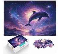 1000 Piece Jigsaw Puzzle for Adults, Dolphin Silhouette Galaxy | For adults who enjoy puzzles over the holidays: Adult jigsaw puzzle with 1000 pieces suits quiet days around New Year.