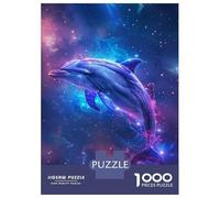1000 Piece Jigsaw Puzzle for Adults Dolphin Space Animal Jigsaw for Adults Relaxing Games Stress Reliever Birthday And Unique Gifts 38x26cm/1000pcs