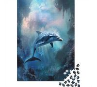 1000 Piece Jigsaw Puzzle for Adults, Dolphin swimming in underwater cave | For adults who enjoy jigsaws: Adult jigsaw puzzle with 1000 pieces turns free time into a focused activity.