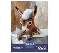 1000 Piece Jigsaw Puzzle for Adults Donkey Bath Time -1 Adult Jigsaw Puzzle Relaxing Games Staycation Kill Time Difficult And Challenge 38x26cm/1000pcs