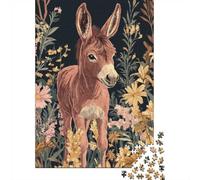 1000 Piece Jigsaw Puzzle for Adults, Donkey in a Floral Meadow | For calm afternoons: Adult jigsaw puzzle with 1000 pieces; when you want a longer activity without screens.
