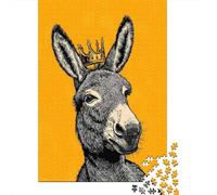 1000-Piece Jigsaw Puzzle for Adults, Donkey King Portrait, 52x38cm/1000pcs, Shared Puzzle Activity, Quiet Home Time And Time Together