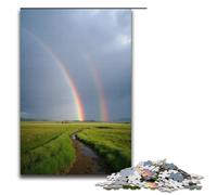 1000 Piece Jigsaw Puzzle for Adults Double Rainbow Across The Valley after The Rain Puzzle GamePerfect Decoration for Teens Age 14 Years Up 1000 PCS(75x50cm)