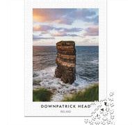 1000-Piece Jigsaw Puzzle for Adults, Downpatrick Head, Ireland, 38x26cm/1000pcs, Puzzle Lover Present, Family Activity And Couples And Families