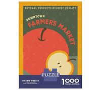 1000 Piece Jigsaw Puzzle for Adults, Downtown Farmers Market Artwork, Challenging Brain Teaser, Festive Season Fun, Durable Puzzle Pieces, 38x26cm/1000pcs
