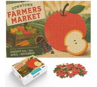 1000 Piece Jigsaw Puzzle for Adults, Downtown Farmers Market | For quiet time before New Year: Adult jigsaw puzzle with 1000 pieces turns winter leisure into a focused activity.