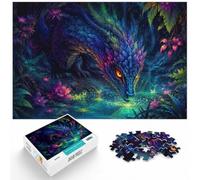 1000 Piece Jigsaw Puzzle for Adults, Dragon in Bloom Neon Fantasy Art | For holiday gatherings and quieter moments: Adult jigsaw puzzle with 1000 pieces offers a classic activity for Christmas.
