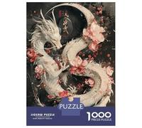 1000 Piece Jigsaw Puzzle for Adults Dragon Sakura Japanese Puzzles for Adults Relaxing Games Pattern Assembly for Is Ideal As A Gift 70x50cm/1000pcs