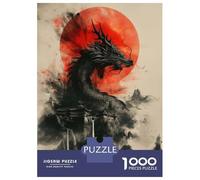 1000 Piece Jigsaw Puzzle for Adults Dragon Under A Blood Moon Jigsaw for Adults Relaxing Games Stress Reliever Birthday And Unique Gifts 70x50cm/1000pcs