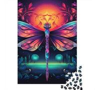 1000 Piece Jigsaw Puzzle for Adults Dragonfly Puzzles 1000 Pieces Wooden Board Jigsaw- Relax Puzzles Games-Brain Teaser Puzzle 1000pcs (75x50cm)