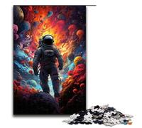 1000 Piece Jigsaw Puzzle for Adults Drawing Adventurous Astronaut Jigsaw for Educational Game Challenge Toy Artwork Gift 1000 PCS(75x50cm)