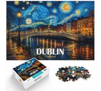 1000 Piece Jigsaw Puzzle for Adults, Dublin Starry Night Street Art | For longer puzzle sessions: Adult jigsaw puzzle with 1000 pieces is suited to quiet evenings and weekend relaxation.