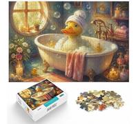 1000 Piece Jigsaw Puzzle for Adults, Duck in Bathtub with Towel Hat | For adults who enjoy puzzles over the holidays, this adult jigsaw puzzle with 1000 pieces suits quiet days around New Year.