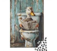 1000 Piece Jigsaw Puzzle for Adults, Duck Reading Newspaper in Toilet, 70x50cm/1000pcs, Shared Puzzle Activity, Weekend Leisure And Friends And Family