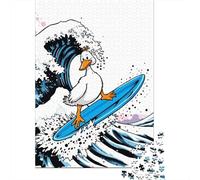 1000-Piece Jigsaw Puzzle for Adults, Duck Surfing Giant Wave, 70x50cm/1000pcs, Shared Puzzle Activity, Quiet Home Time And Friends And Family