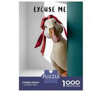 1000 Piece Jigsaw Puzzle for Adults Duck with Bow Excuse Me Jigsaw for Adults Family Game Difficult Challenge Birthday And Unique Gifts 70x50cm/1000pcs