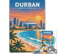 1000 Piece Jigsaw Puzzle for Adults, Durban South Africa Skyline at Night | For holiday gatherings and quieter moments, this adult jigsaw puzzle with 1000 pieces suits quiet days around New Year.