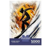 1000 Piece Jigsaw Puzzle for Adults Dynamic Abstract Cubist Snowboarder in Action Teenager Puzzles Relaxing Games Enhance Memory Unique Gifts for Birthday And Christmas 70x50cm/1000pcs