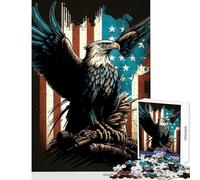 1000 Piece Jigsaw Puzzle for Adults Eagle American Flag Educational Toy Great Gift for Games Hands-on Game Difficult And Challenge Size 38x52cm