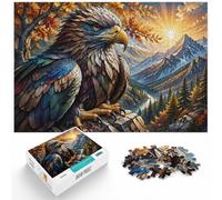 1000 Piece Jigsaw Puzzle for Adults, Eagles Glory Stained Glass | For calm winter entertainment at home, this adult jigsaw puzzle with 1000 pieces fits long December evenings.
