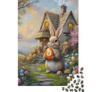 1000 Piece Jigsaw Puzzle for Adults, Easter Bunny with Bitcoin Egg