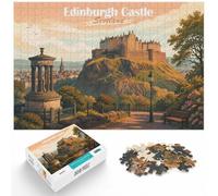 1000 Piece Jigsaw Puzzle for Adults, Edinburgh Castle Illustration | For cold evenings at home: Adult jigsaw puzzle with 1000 pieces offers a screen-free activity for the Christmas break.