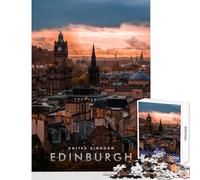 1000 Piece Jigsaw Puzzle for Adults Edinburgh Skyline Fun Interactive Family Experience Wonderful Holiday Giftsing Choice (50x75cm)