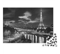 1000 Piece Jigsaw Puzzle for Adults, Eiffel Tower Paris Night View, 70x50cm/1000pcs, Idea, Relaxing Home Activity And Family Time at Home