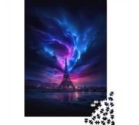 1000 Piece Jigsaw Puzzle for Adults, Eiffel Tower under a Cosmic Sky