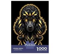 1000 Piece Jigsaw Puzzle for Adults Elegant Black And Gold Poodle Portrait Puzzles for Adults Fun Games Precision Cutting Difficult And Challenge 52x38cm/1000pcs