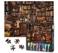 1000 Piece Jigsaw Puzzle for Adults Elegant Library Puzzle Books Flowers and Decorative Items Jigsaw Puzzles Reading Relaxation Puzzles Includes Reference Poster 50.5x70.5cm