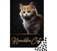 1000 Piece Jigsaw Puzzle for Adults, Elegant Munchkin Cat