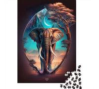 1000 Piece Jigsaw Puzzle for Adults, Elephant Magic Kingdom, 38x26cm/1000pcs, Winter Indoor Activity, Focused Screen-Free Time And Time at Home