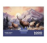 1000 Piece Jigsaw Puzzle for Adults Elk in Winter Landscape Puzzles for Adults Fun Games Precision Cutting Difficult And Challenge 52x38cm/1000pcs
