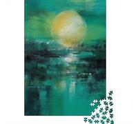 1000 Piece Jigsaw Puzzle for Adults, Emerald Horizon - Abstract Sun And Water Reflection, 38x26cm/1000pcs, Screen-Free Family Time, Relaxing Evenings And Weekend Downtime