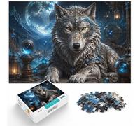 1000 Piece Jigsaw Puzzle for Adults, Emerald King Wolf | Adult jigsaw puzzle with 1000 pieces; fits a regular jigsaw hobby; when a calm, focused hobby suits the moment.