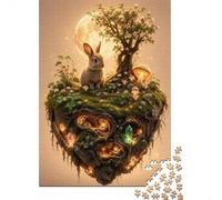1000 Piece Jigsaw Puzzle for Adults, Enchanted Floating Island with Rabbit, 38x26cm/1000pcs, Thoughtful Gift Idea, Winter Home Activity And Evening Downtime