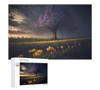 1000 Piece Jigsaw Puzzle for Adults, Enchanted Garden Under a Stormy Sky